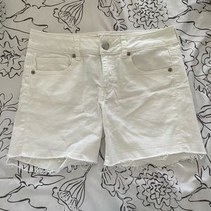 American Eagle white jean shorts (midi stretchy)